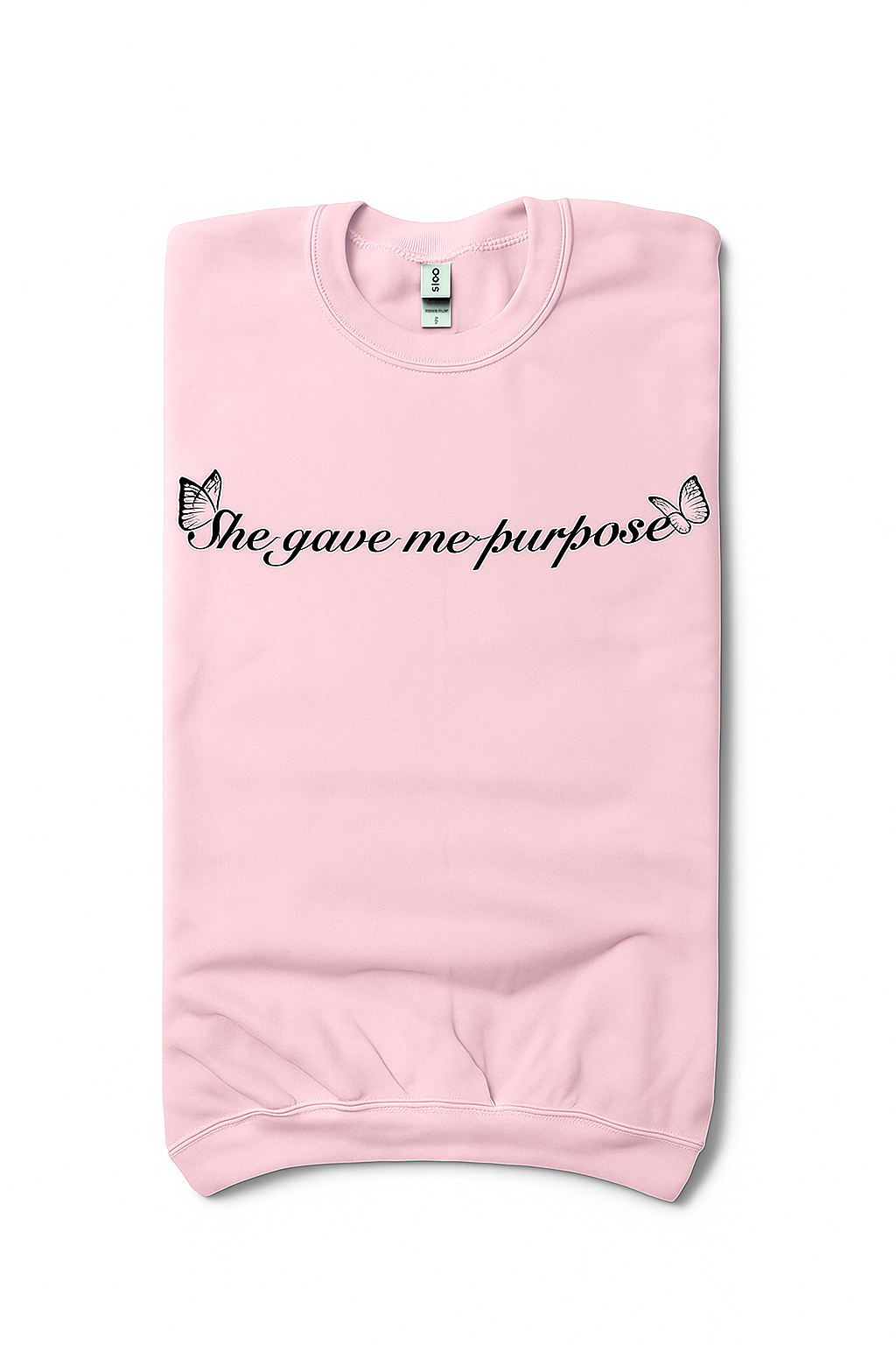 SHE GAVE ME PURPOSE (LIGHT PINK) ADULT CREWNECK