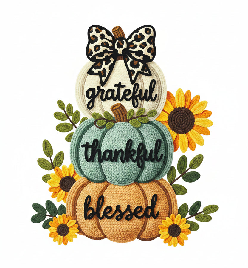 GRATEFUL THANKFUL BLESSED TOTE BAG TRANSFER