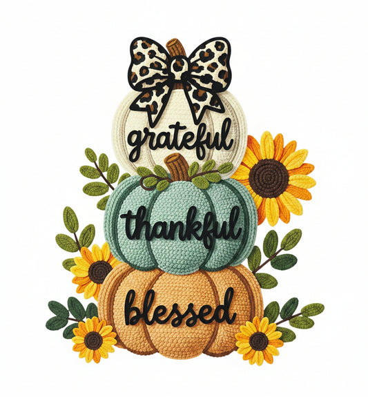 GRATEFUL THANKFUL BLESSED TOTE BAG TRANSFER