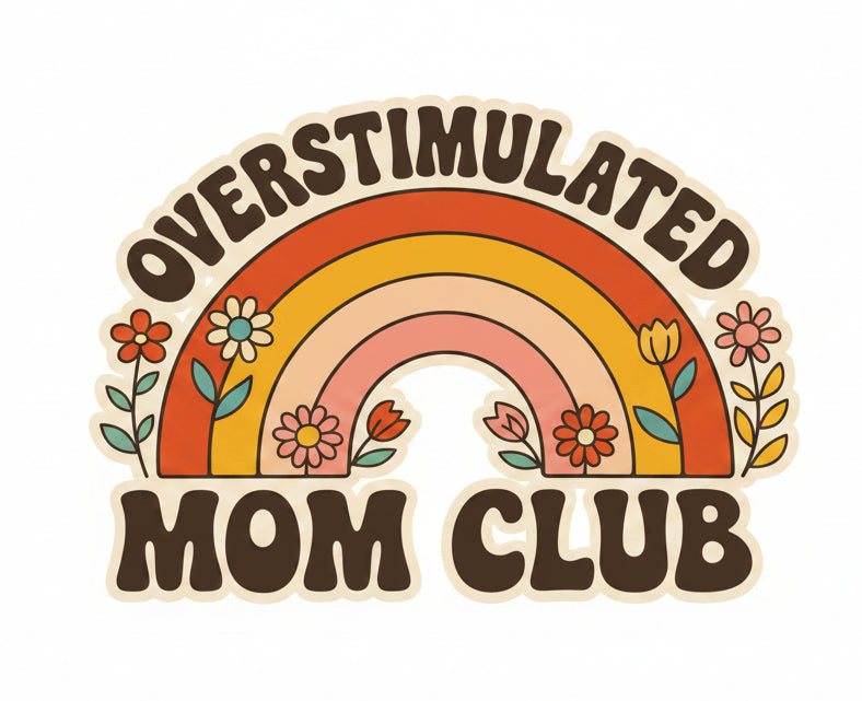 OVERSTIMULATED MOM CLUB TOTE BAG TRANSFER