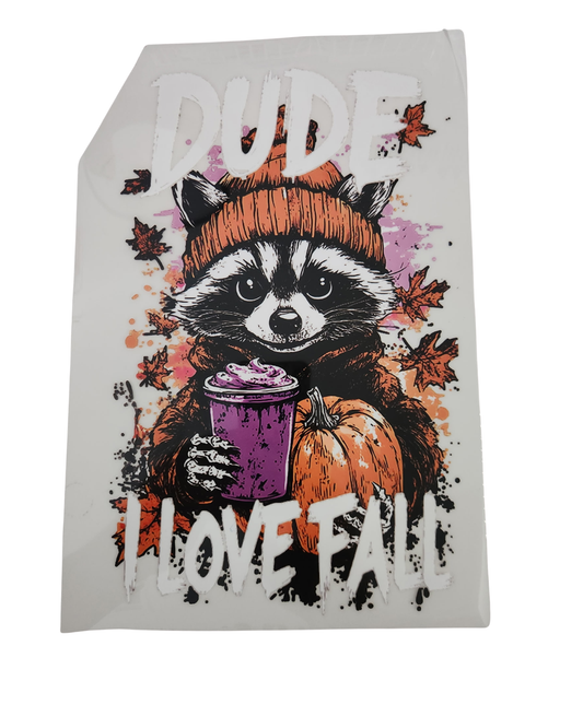 1136 DUDE I LOVE FALL SHIRT TRANSFER