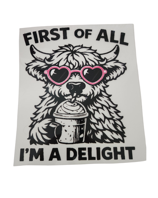 1163 IM A DELIGHT SHIRT TRANSFER