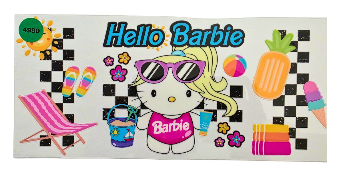 4990 HELLO KITTY BARBIE CUP DECAL