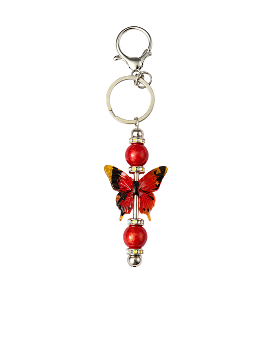 RED BUTTERFLY KEYCHAIN
