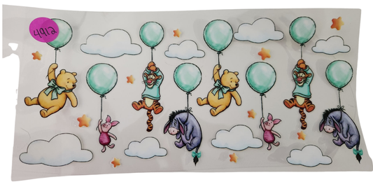 4912 POOH MINT BALLOON CUP DECAL
