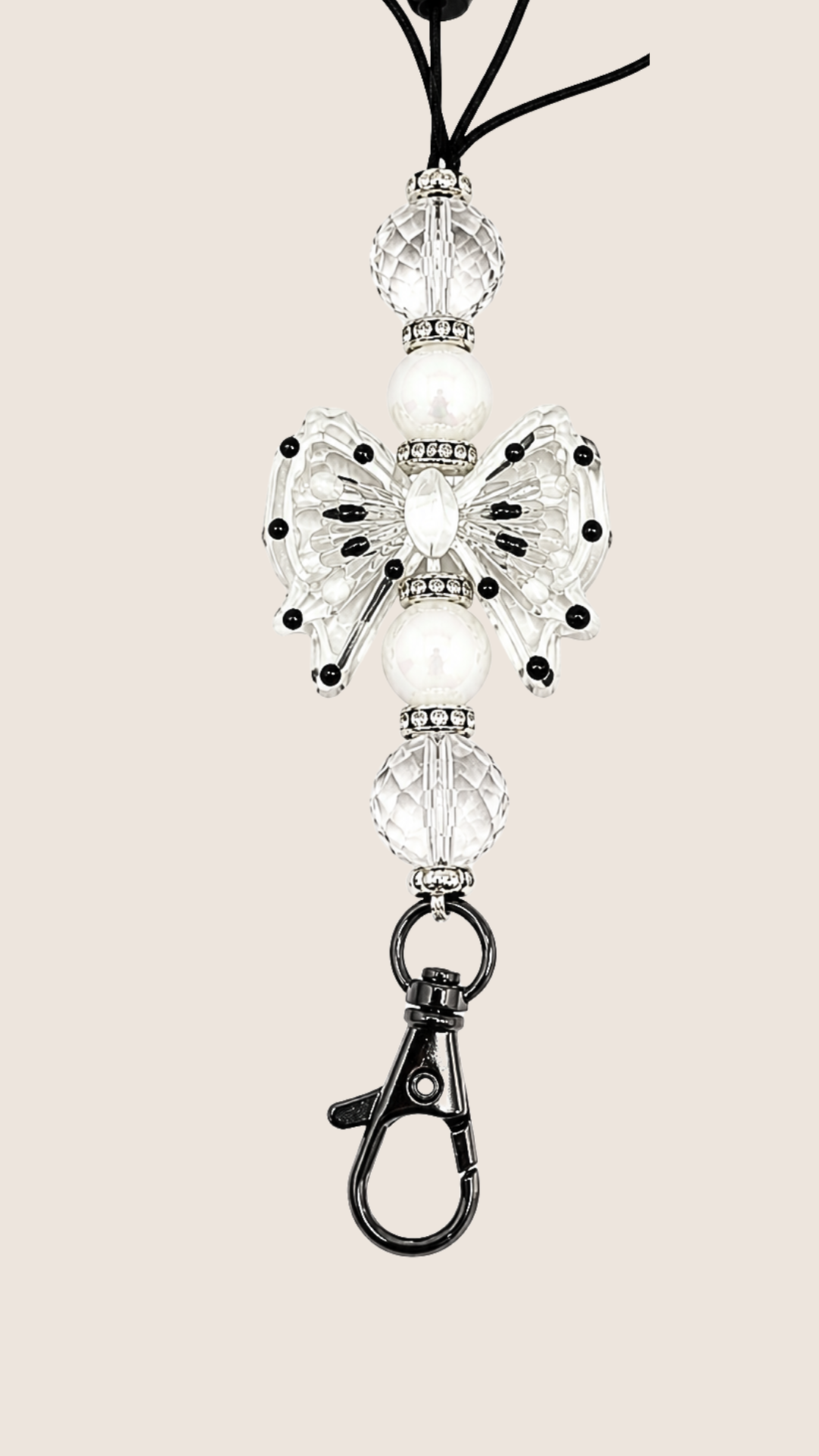 CLEAR & BLACK BOW FRESHIE HANGER