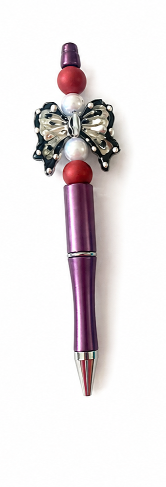 PURPLE PEN WITH BOW BEAD