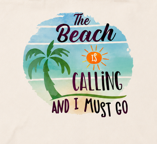 THE BEACH IS CALLING TOTE BAG TRANSFER