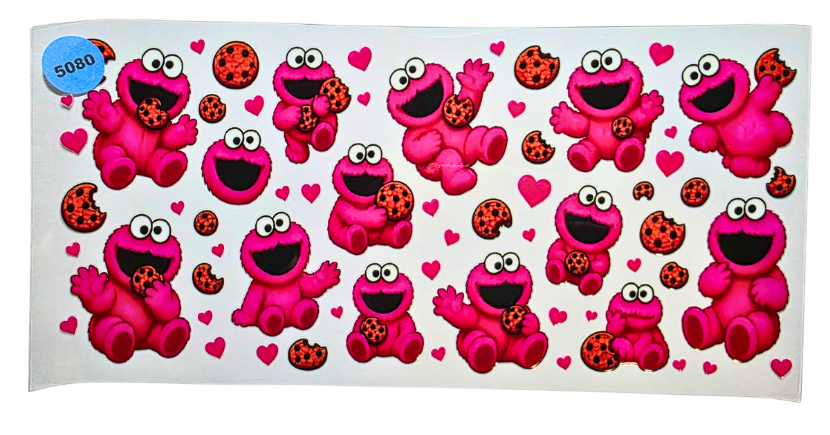 5080 PINK COOKIE MONSTER CUP DECAL