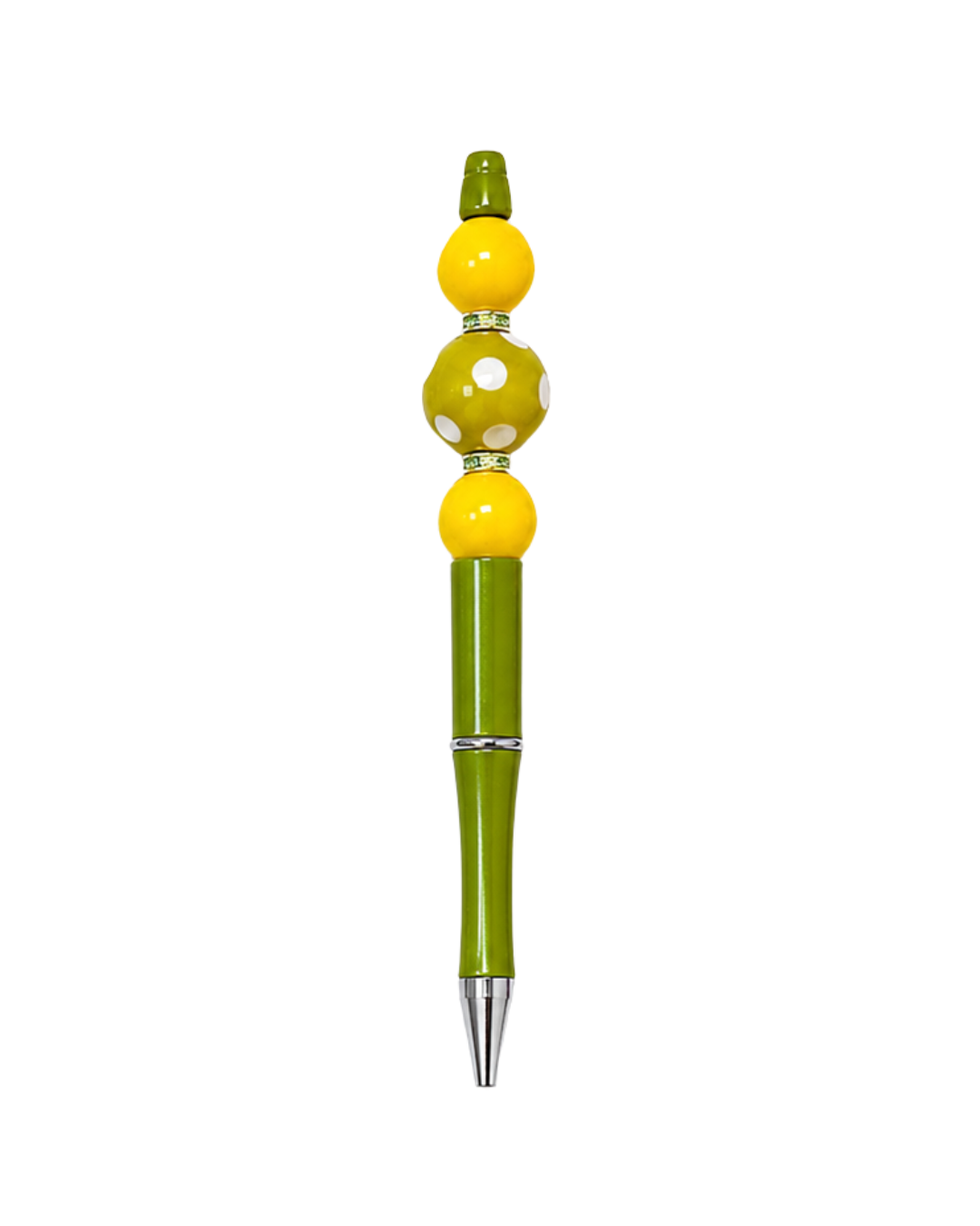 OLIVE GREEN POLKA DOT PEN