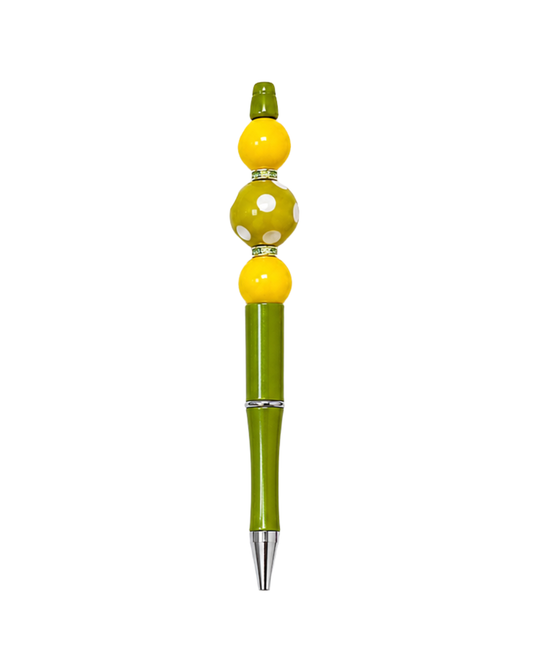 OLIVE GREEN POLKA DOT PEN