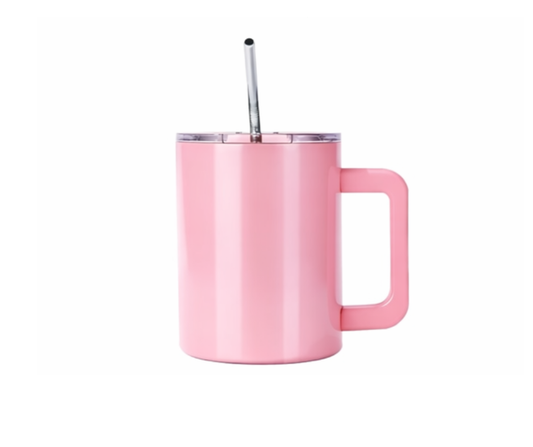 12oz LIGHT PINK STAINLESS STEEL MUG (DECAL ONLY)