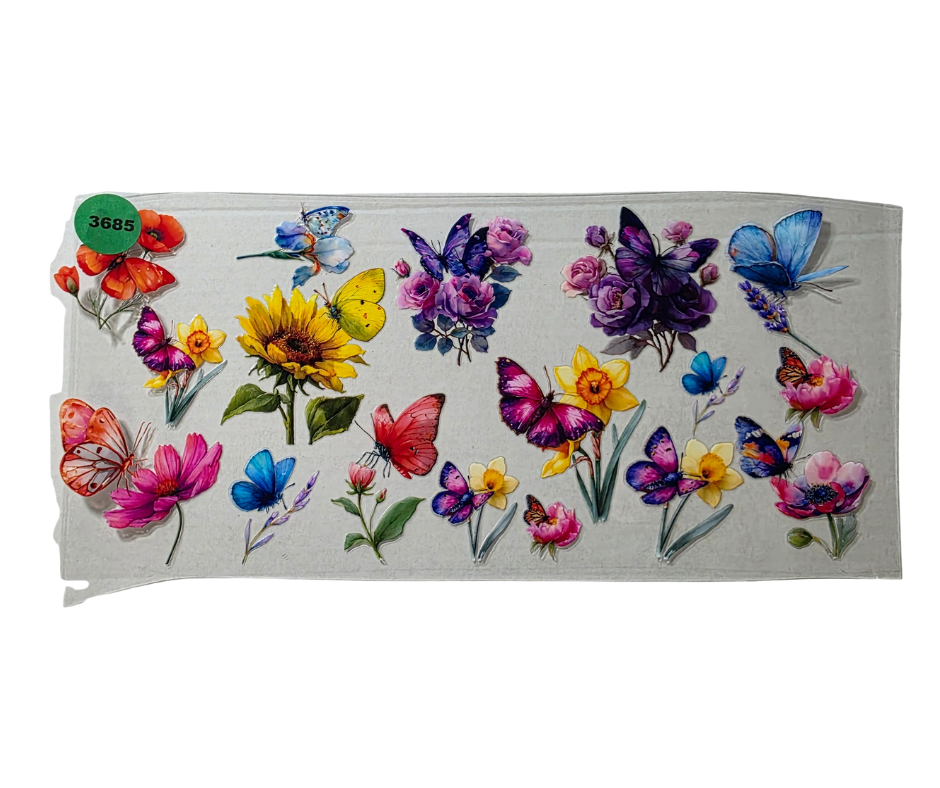 3685 BUTTERFLIES & FLOWERS