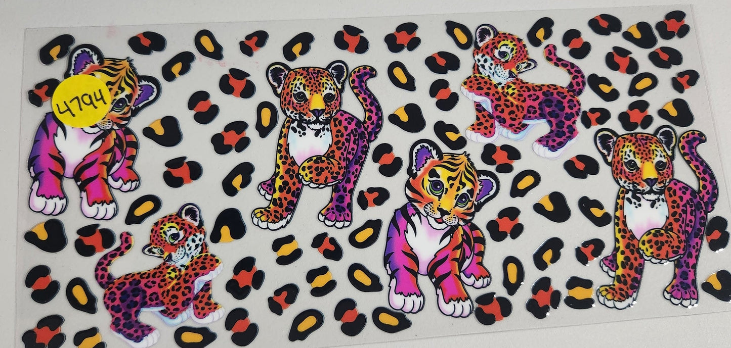 4794 TIGER & CHEETAH CUP DECAL (DOUBLE SIDED)