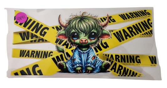 4891 ZOMBIE HIGHLAND COW CUP DECAL