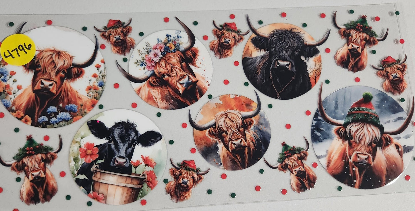 4796 HIGHLAND COW CUP DECAL (DOUBLE SIDED)