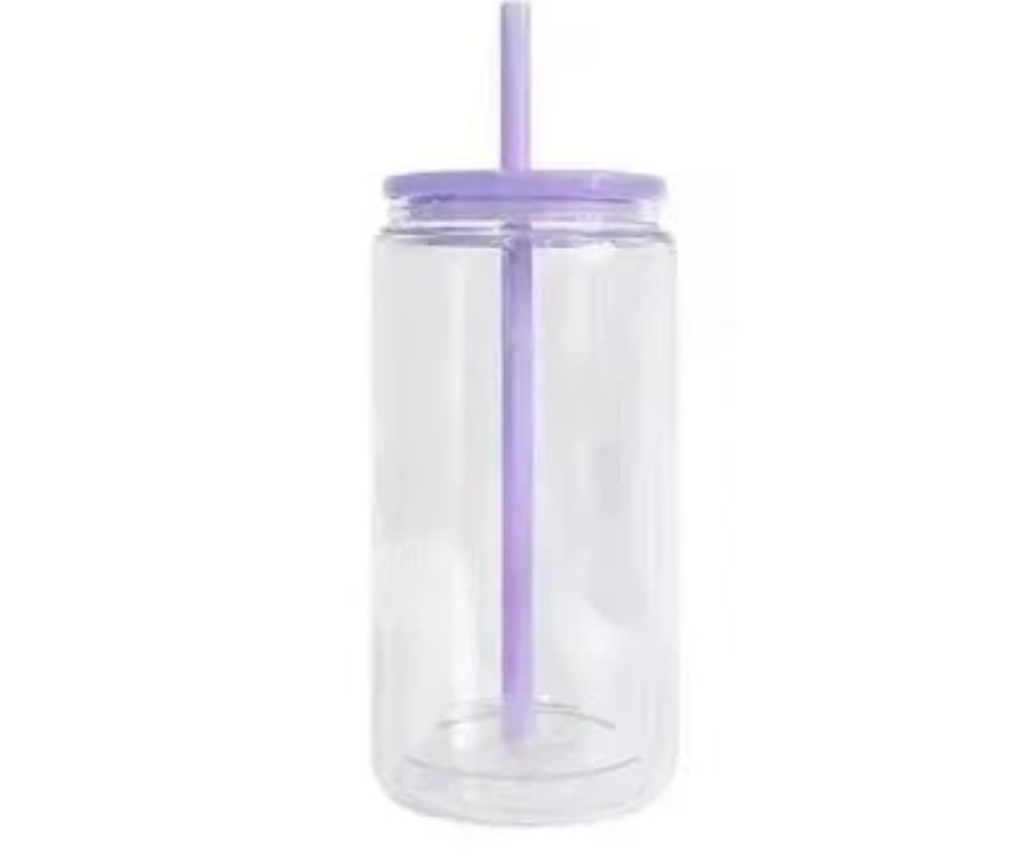 16oz PURPLE STRAW & LID