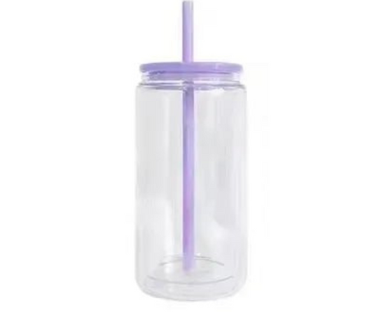 16oz PURPLE STRAW & LID