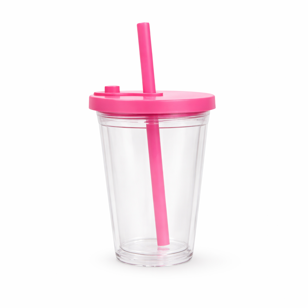 12oz PINK SNOWGLOBE LEAKPROOF