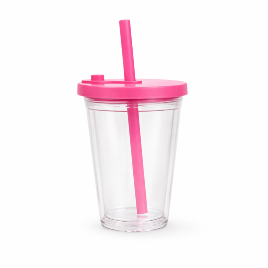 12oz PINK SNOWGLOBE LEAKPROOF