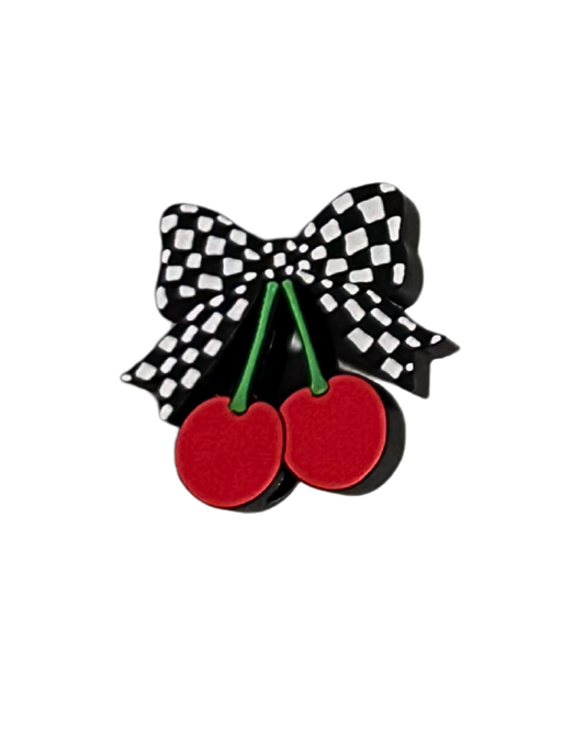 CHECKER CHERRY STRAW TOPPER
