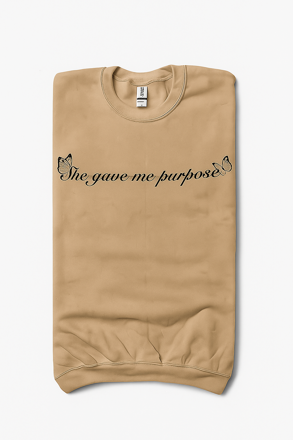 SHE GAVE ME PURPOSE CREWNECK (TAN) ADULT