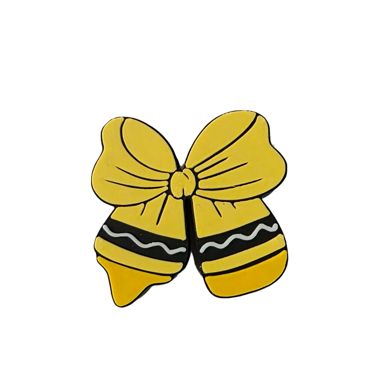 YELLOW CRAYON BOW STRAW TOPPER